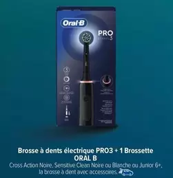 brosse à dents électrique oral-b pro3 avec 1 brossette - performance de nettoyage avancée et promotion spéciale