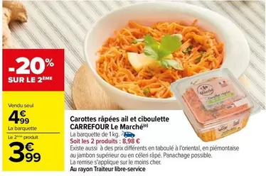 carrefour - carottes râpées ail et ciboulette le marché