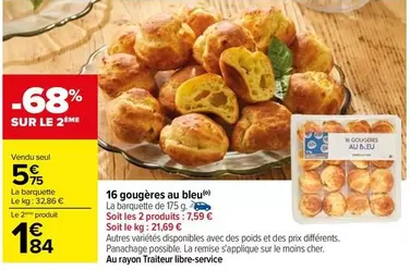 16 gougères au bleu