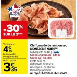 montagne noire - Chiffonnade De Jambon Sec