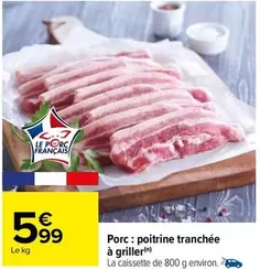 Porc: Poitrine Tranchée À Griller