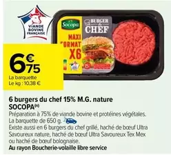 Socopa - 6 Burgers du chef 15% M.G. Nature