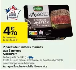 Socopa - Pavés de Rumsteck Marinés aux 3 Poivres : savourez l'alliance parfaite des épices et de la viande tendre