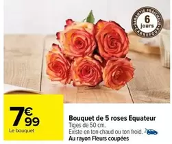 Bouquet De 5 Roses Equateur