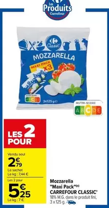 carrefour - mozzarella "maxi pack" classic'