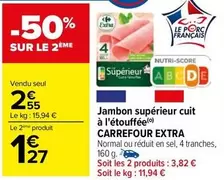 Carrefour - Jambon Supérieur Cuit À L'étouffée