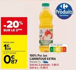 Carrefour - 100% Pur Jus Extra offre à 1,09€ sur Carrefour City