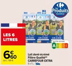 carrefour - lait demi-écrémé filière qualité