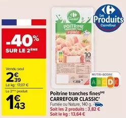 carrefour - poitrine tranches fines