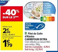 carrefour - filet de colin d'alaska