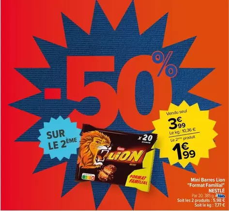 Nestlé - Mini Barres Lion "Format Familial"