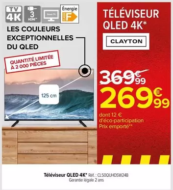 clayton - téléviseur qled 4k