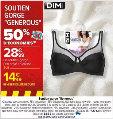 Brut - Soutien-Gorge "Generous" offre à 14,49€ sur Carrefour City