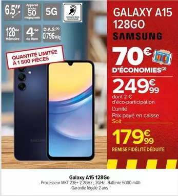 Samsung - Galaxy A15 128Go