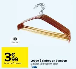 lot de 5 cintres en bambou