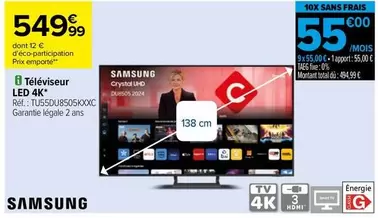 total - samsung - téléviseur led 4k