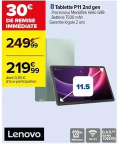 Lenovo - Tablette P11 2nd Gen offre à 219,99€ sur Carrefour City