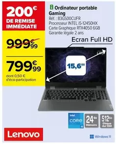 Lenovo - Ordinateur Portable Gaming offre à 799,99€ sur Carrefour City