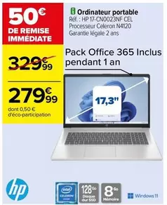 HP - Ordinateur Portable offre à 279,99€ sur Carrefour City