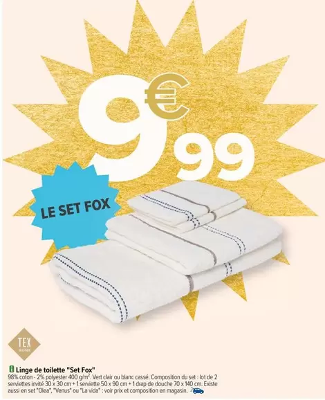 tex - linge de toilette "set fq"