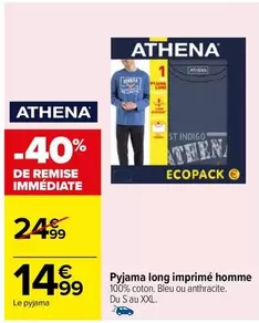 athena - pyjama long imprimé homme