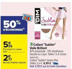 dim - collant "sublim" voile brillant