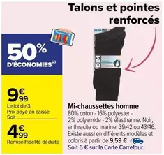 Carrefour - Mi-chaussettes Homme