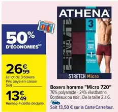 carrefour - boxers homme "micro 720"