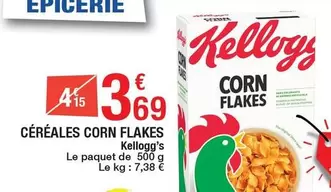 Kellogg's - Céréales Corn Flakes offre à 3,69€ sur Carrefour