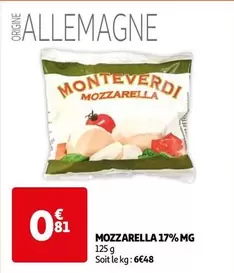 Mozzarella  17% MG