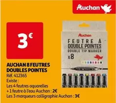 Auchan - 8 Feutres Doubles Pointes