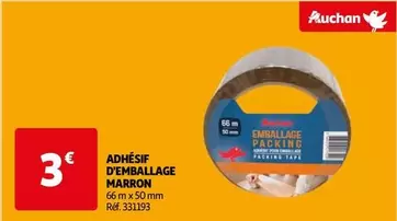 Auchan - Adhésif D'Emballage Marron