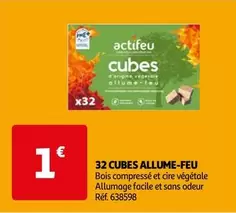 Actifeu - 32 Cubes Allume-feu