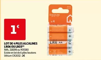 Lot De 4 Piles Alcalines LR06 Ou LR03