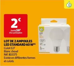 Lot De 2 Ampoules Led Standard 