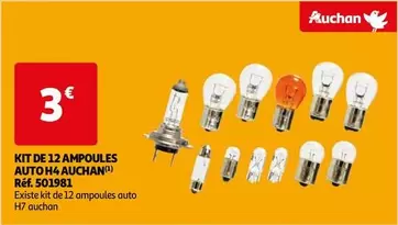 Auchan - Kit De 12 Ampoules Auto H4