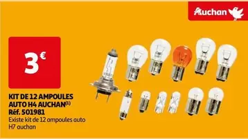 Auchan - Kit De 12 Ampoules Auto H4