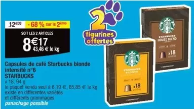 Starbucks Capsules de Café Blonde Intensité N°6 - Savourez un café à la douceur délicate avec une intensité équilibrée.