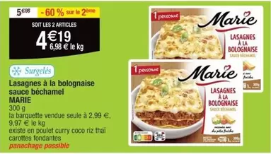 Marie - Lasagnes À La Bolognaise Sauce Béchamel