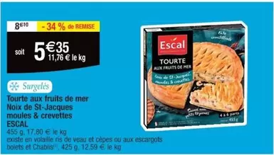 Escal - Tourte aux Fruits de Mer avec Noix de Saint-Jacques, Moules & Crevettes