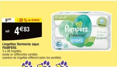 Pampers - Lingettes Harmonie Aqua