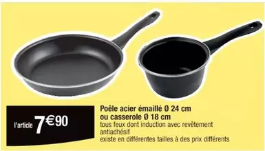 TOUS - Poêle Acier Émaillé 24 Cm et Casserole Ø 18 Cm - Ensemble de Cuisine Résistant et Élégant