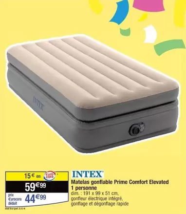 Intex Matelas Gonflable Prime Comfort Elevated pour 1 Personne - Confort Optimal et Praticité