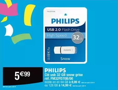 Flash - Philips - Clé Usb 32 Gb Snow Grise