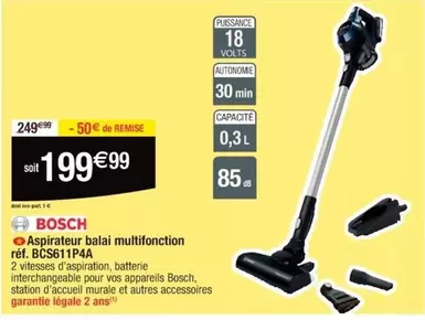 Bosch - Aspirateur Balai Multifonction Bcs611p4a