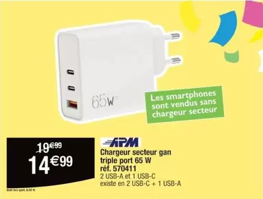 Apple - Chargeur Secteur Gan Triple Port 65 W