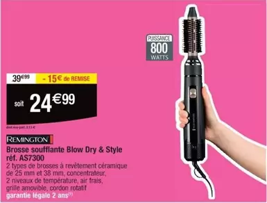 Remington A57300 - Brosse Soufflante Blow Dry & Style : design innovant, séchage rapide et coiffage facile