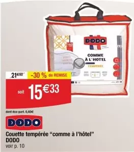 dodo - Couette Tempérée "comme À L'hôtel"