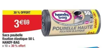 Handy Bag - Sacs poubelle fixation elastique 50 L