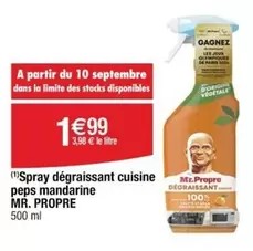 Mr Propre - Spray Dégraissant Cuisine Peps Mandarine : Nettoyage efficace et frais parfum mandarine